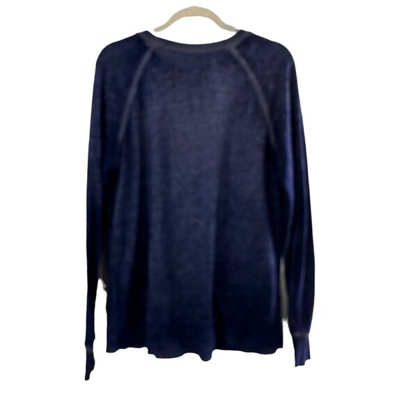 Zoe & Liv Radiate Love Blue Long Sleeve Raglan Pullover Sweater M Graphic - Picture 3 of 6